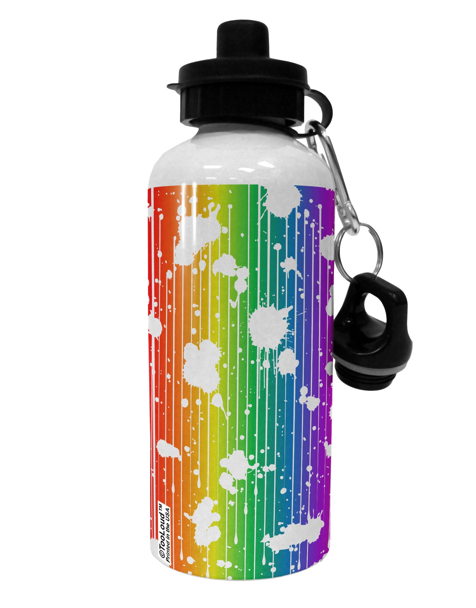 Splatter AOP - Rainbow Aluminum 600ml Water Bottle All Over Print-Water Bottles-TooLoud-White-Davson Sales
