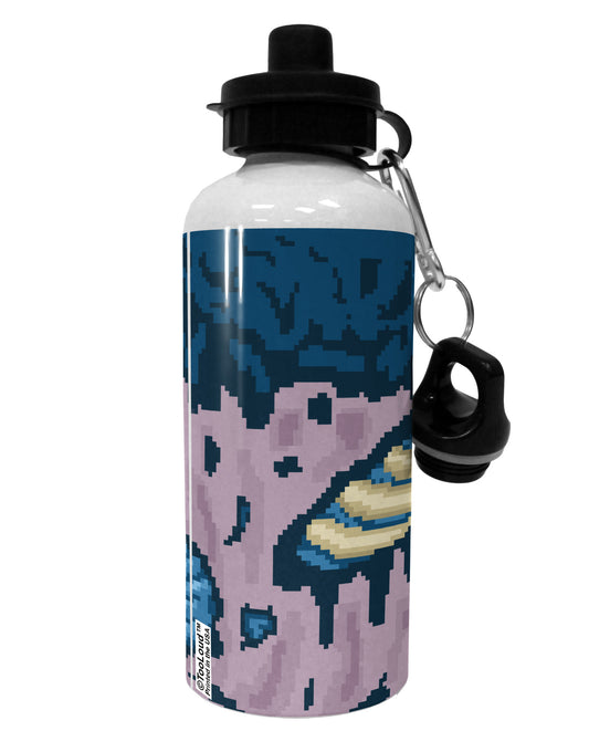 Pixel Zombie Costume Blue Aluminum 600ml Water Bottle All Over Print-Water Bottles-TooLoud-White-Davson Sales