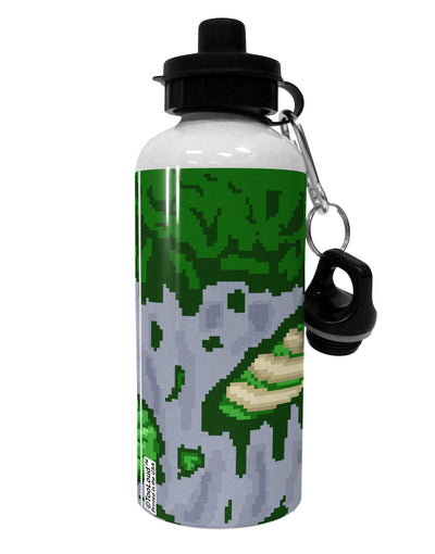 Pixel Zombie Costume Green Aluminum 600ml Water Bottle All Over Print-Water Bottles-TooLoud-White-Davson Sales