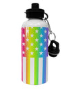 American Pride - Rainbow Stars and Stripes Aluminum 600ml Water Bottle All Over Print-Water Bottles-TooLoud-White-Davson Sales