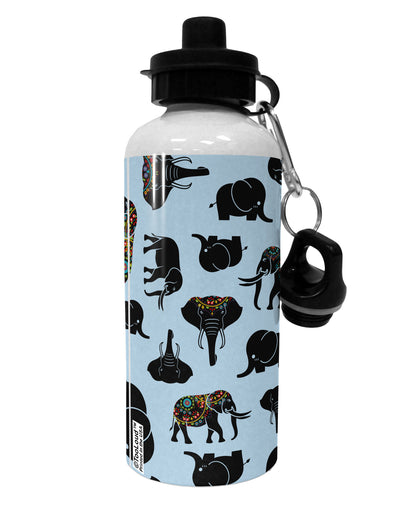 Mixed Elephants AOP Aluminum 600ml Water Bottle All Over Print-Water Bottles-TooLoud-White-Davson Sales