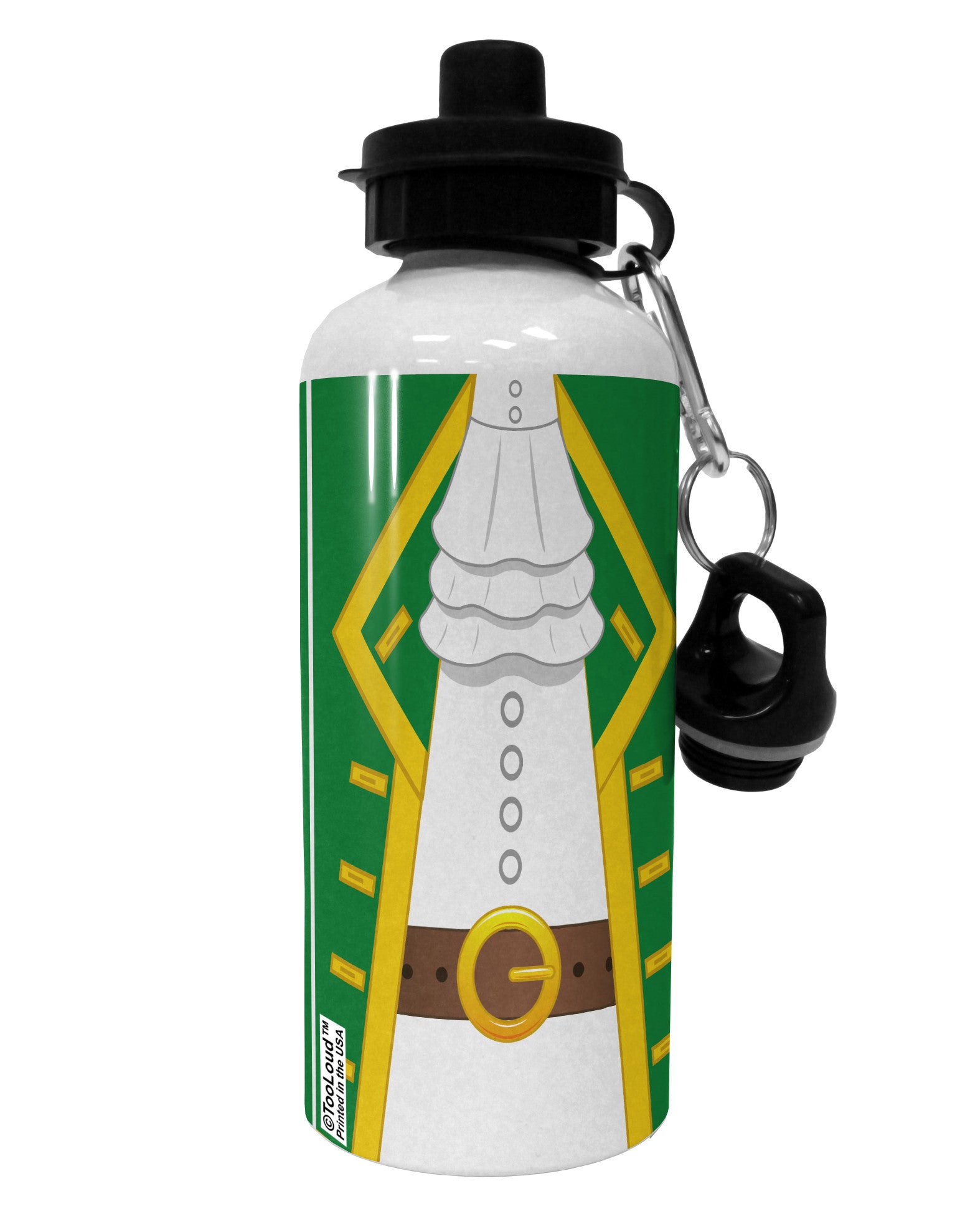 Pirate Captain Costume - Green Aluminum 600ml Water Bottle All Over Print-Water Bottles-TooLoud-White-Davson Sales