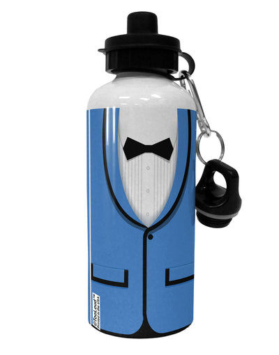 Blue Tuxedo Suit Costume Aluminum 600ml Water Bottle All Over Print-Water Bottles-TooLoud-White-Davson Sales