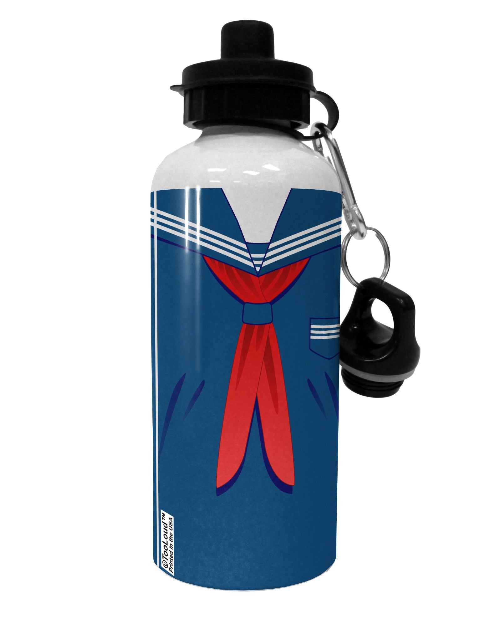 School Uniform Costume - Blue Aluminum 600ml Water Bottle All Over Print-Water Bottles-TooLoud-White-Davson Sales