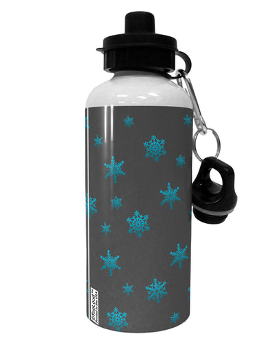 Snowflakes AOP Aluminum 600ml Water Bottle All Over Print-Water Bottles-TooLoud-White-Davson Sales