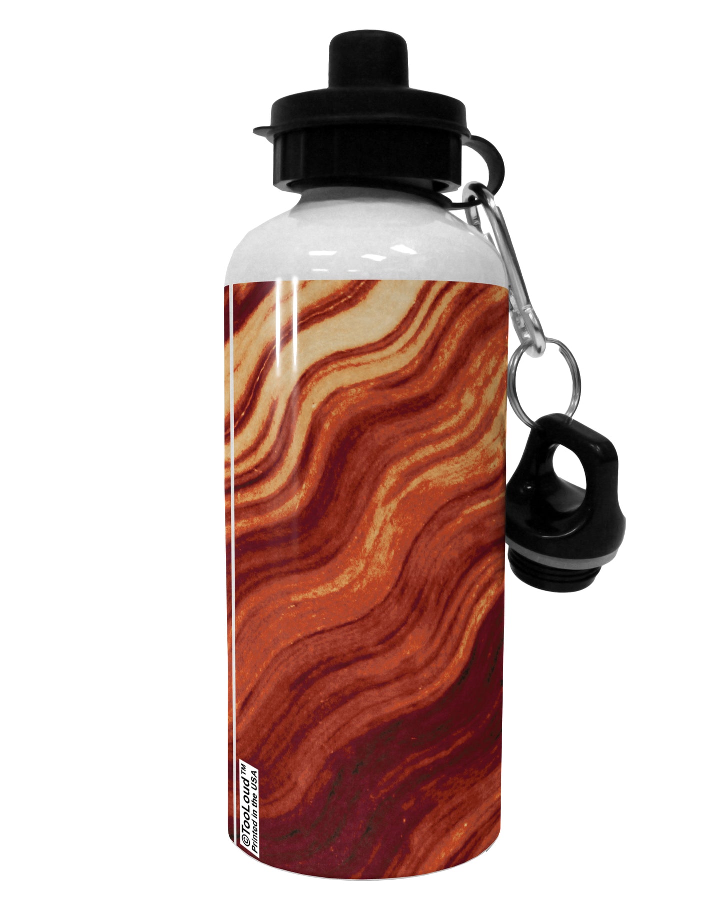 Bacon Bacon Bacon Aluminum 600ml Water Bottle All Over Print by TooLoud-Water Bottles-TooLoud-White-Davson Sales