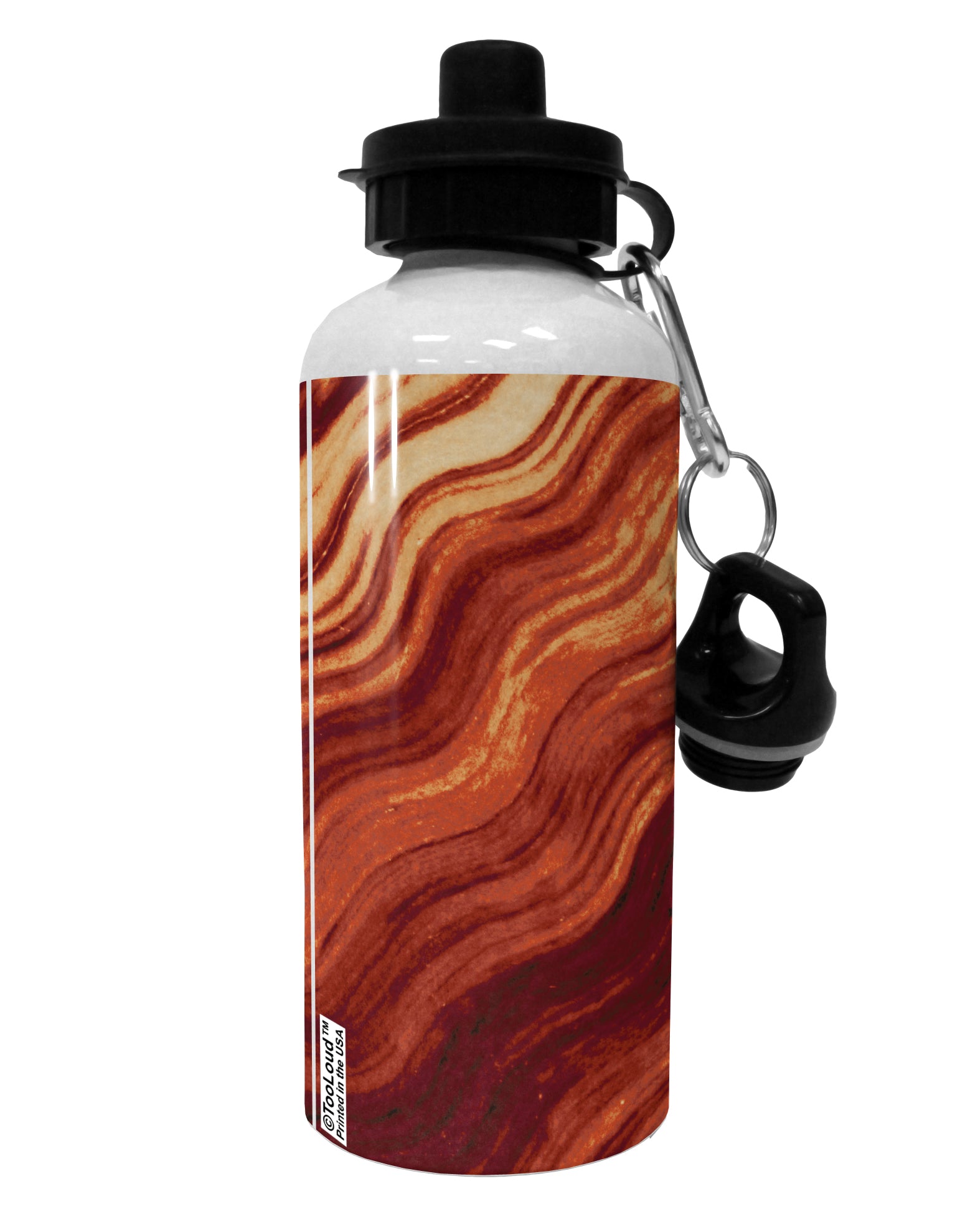 Bacon Bacon Bacon Aluminum 600ml Water Bottle All Over Print by TooLoud-Water Bottles-TooLoud-White-Davson Sales