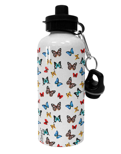 Watercolor Butterflies AOP Aluminum 600ml Water Bottle All Over Print-Water Bottles-TooLoud-White-Davson Sales