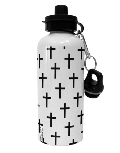 Christian Crosses Aluminum 600ml Water Bottle All Over Print-Water Bottles-TooLoud-White-Davson Sales