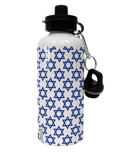 Stars of David Jewish Aluminum 600ml Water Bottle All Over Print by TooLoud-Water Bottles-TooLoud-White-Davson Sales