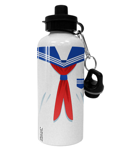 School Uniform Costume - White Aluminum 600ml Water Bottle All Over Print-Water Bottles-TooLoud-White-Davson Sales