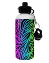 Rainbow Zebra Print Aluminum 600ml Water Bottle All Over Print-Water Bottles-TooLoud-White-Davson Sales