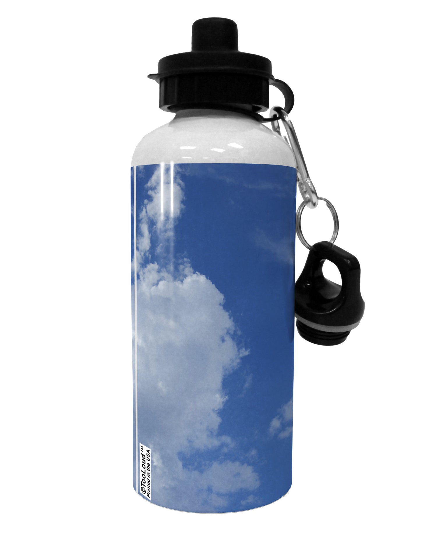 Clouds All Over Aluminum 600ml Water Bottle All Over Print-Water Bottles-TooLoud-White-Davson Sales