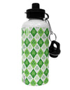 St Patrick's Day Green Shamrock Argyle Aluminum 600ml Water Bottle All Over Print-Water Bottles-TooLoud-White-Davson Sales