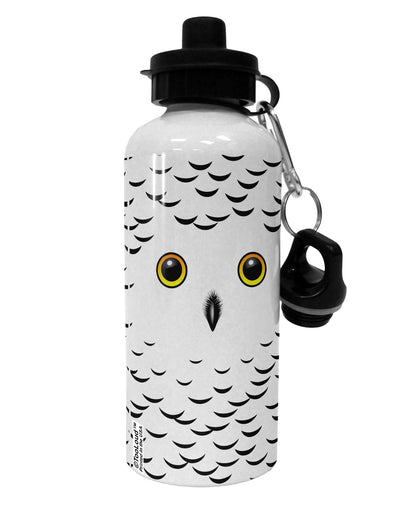 Snowy Owl Cute Animal Face Aluminum 600ml Water Bottle All Over Print-Water Bottles-TooLoud-White-Davson Sales