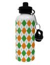 Irish Colors Argyle Pattern Aluminum 600ml Water Bottle All Over Print-Water Bottles-TooLoud-White-Davson Sales