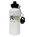 Christmas Angel Text Aluminum 600ml Water Bottle-Water Bottles-TooLoud-White-Davson Sales