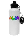 LGBT Ally Rainbow Text Aluminum 600ml Water Bottle by TooLoud-Water Bottles-TooLoud-White-Davson Sales