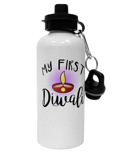 My First Diwali Aluminum 600ml Water Bottle by TooLoud-Water Bottles-TooLoud-White-Davson Sales