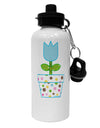 Easter Tulip Design - Blue Aluminum 600ml Water Bottle by TooLoud-Water Bottles-TooLoud-White-Davson Sales