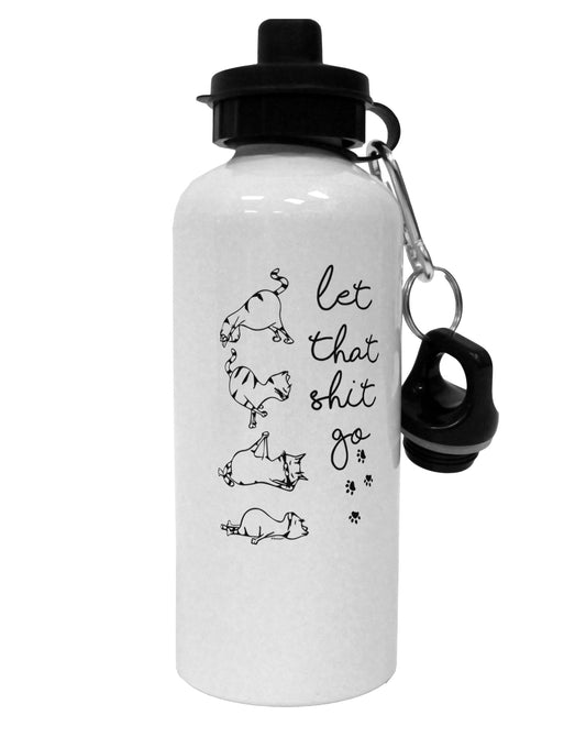 TooLoud Let That Shit Go Cat Yoga Aluminum 600ml Water Bottle-Water Bottles-TooLoud-Davson Sales