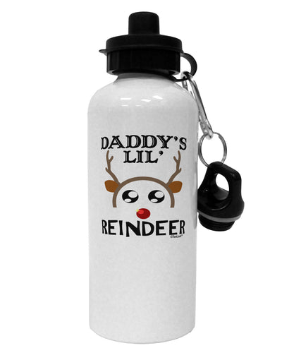 Daddy's Lil Reindeer Boy Aluminum 600ml Water Bottle-Water Bottles-TooLoud-White-Davson Sales