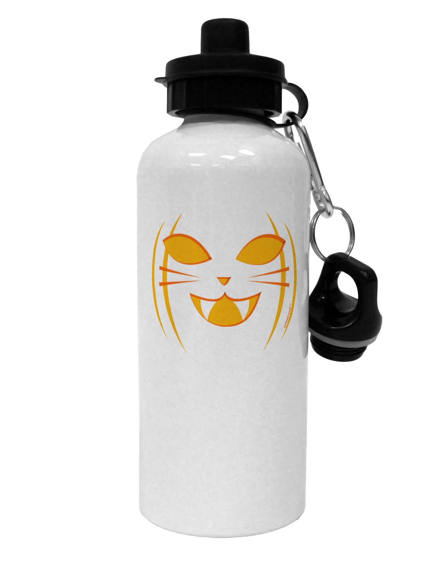 Cat-O-Lantern Aluminum 600ml Water Bottle-Water Bottles-TooLoud-White-Davson Sales