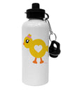 Cute Chick with Bow Aluminum 600ml Water Bottle by TooLoud-Water Bottles-TooLoud-White-Davson Sales