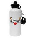 Matching Family Christmas Design - Reindeer - Brother Aluminum 600ml Water Bottle by TooLoud-Water Bottles-TooLoud-White-Davson Sales