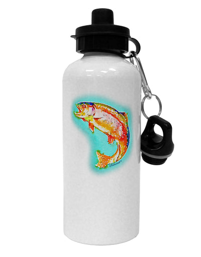 Rainbow Trout WaterColor Aluminum 600ml Water Bottle-Water Bottles-TooLoud-White-Davson Sales