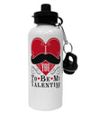 I Mustache You To Be My Valentine Aluminum 600ml Water Bottle-Water Bottles-TooLoud-White-Davson Sales