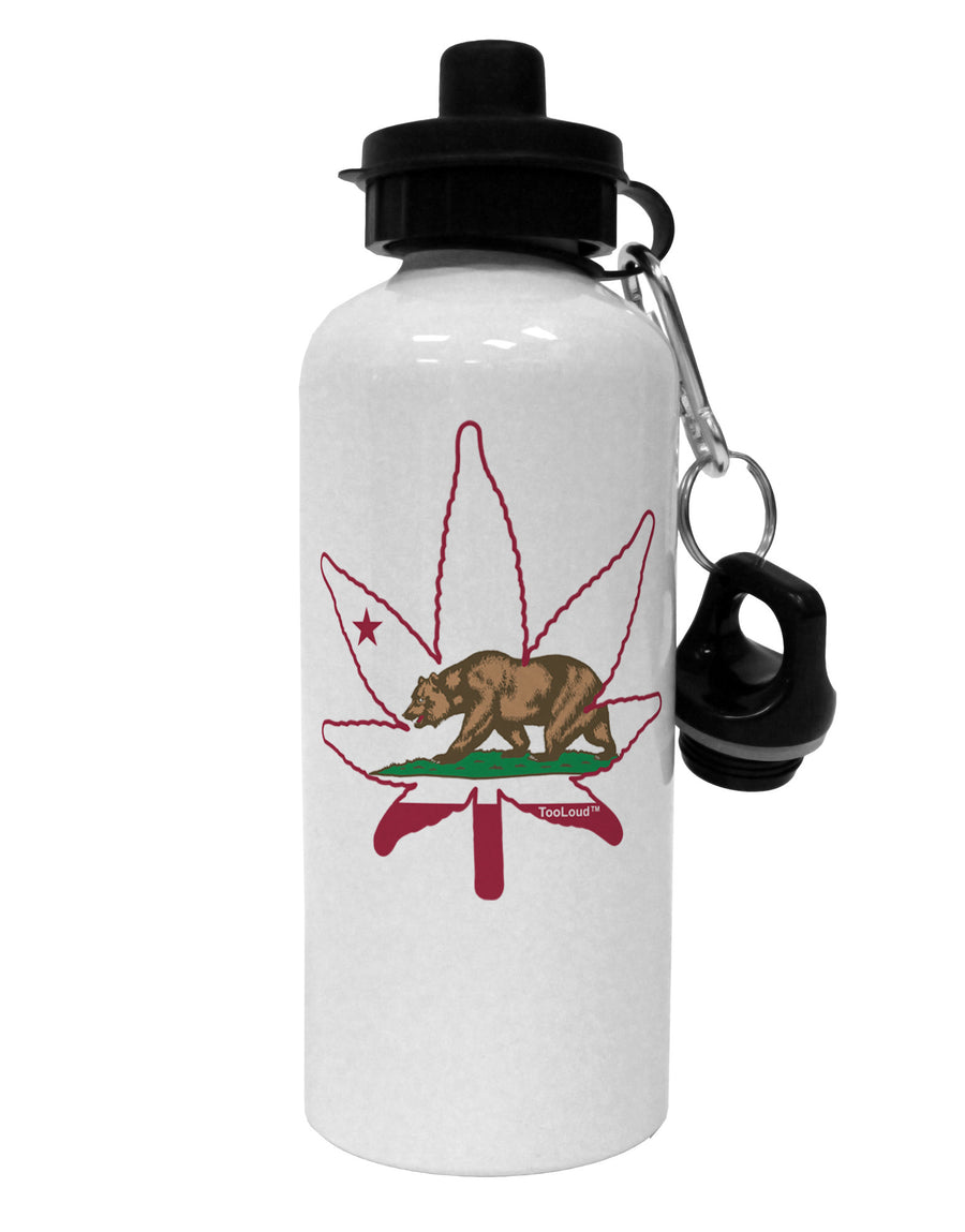 California Bear Leaf Design Aluminum 600ml Water Bottle by TooLoud-Water Bottles-TooLoud-White-Davson Sales