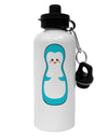 Cute Penguin Matryoshka Nesting Doll - Christmas Aluminum 600ml Water Bottle-Water Bottles-TooLoud-White-Davson Sales