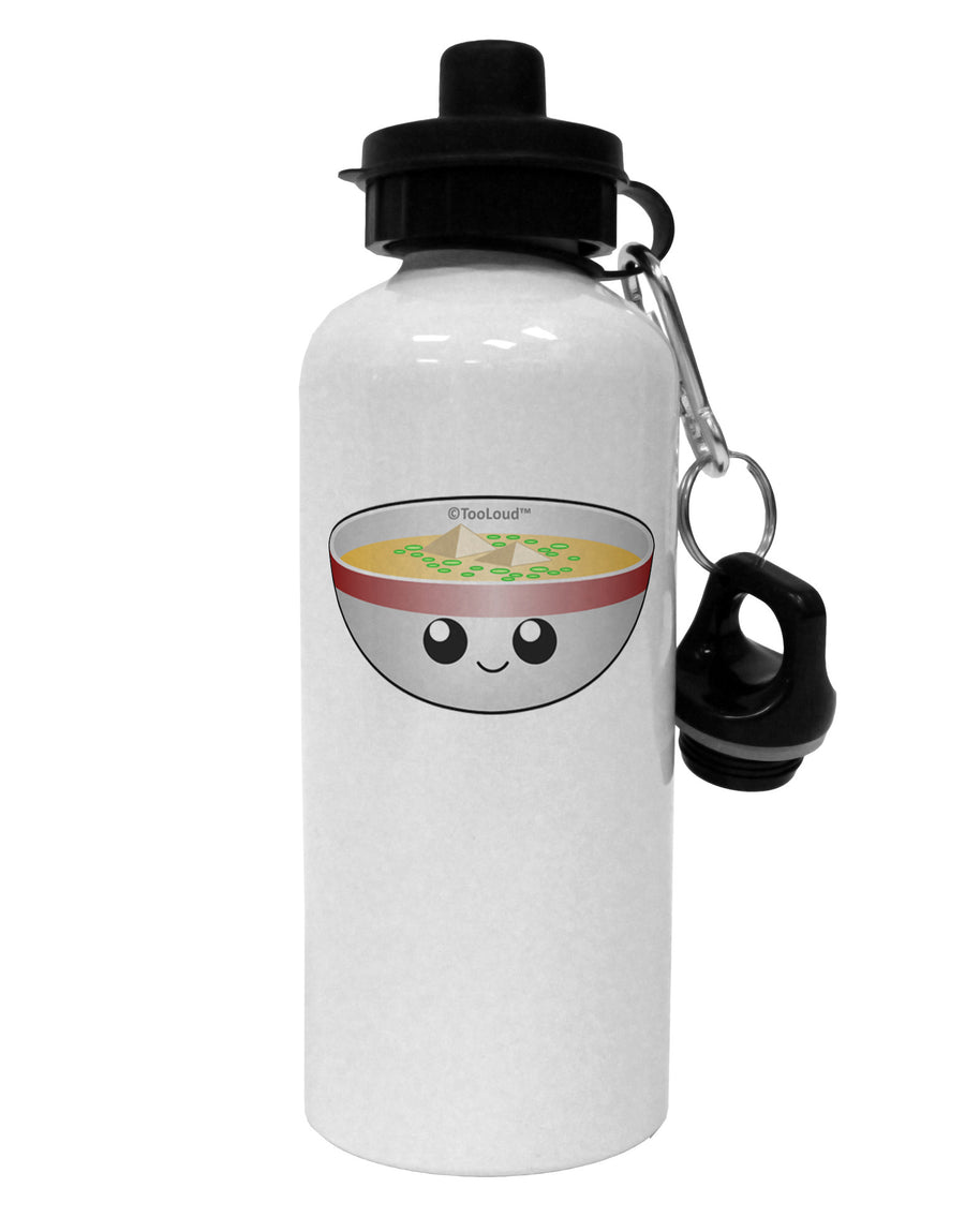 Cute Miso Soup Bowl Aluminum 600ml Water Bottle by TooLoud-Water Bottles-TooLoud-White-Davson Sales