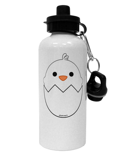 Cute Hatching Chick - White Aluminum 600ml Water Bottle by TooLoud-Water Bottles-TooLoud-White-Davson Sales