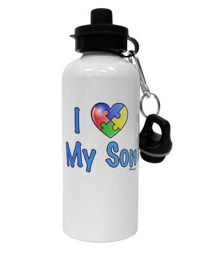 I Heart My Son - Autism Awareness Aluminum 600ml Water Bottle by TooLoud-Water Bottles-TooLoud-White-Davson Sales