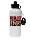 Miami Beach - Sunset Palm Trees Aluminum 600ml Water Bottle by TooLoud-Water Bottles-TooLoud-White-Davson Sales