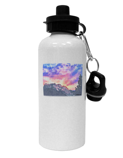 Colorado Rainbow Sunset Watercolor Aluminum 600ml Water Bottle-Water Bottles-TooLoud-White-Davson Sales