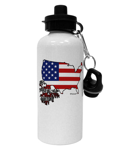 American Roots Design - American Flag Aluminum 600ml Water Bottle by TooLoud-Water Bottles-TooLoud-White-Davson Sales