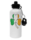 Irish Flag - Shamrock Distressed Aluminum 600ml Water Bottle by TooLoud