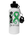 Hope for a Cure - Light Green Ribbon Celiac Disease - Flowers Aluminum 600ml Water Bottle-Water Bottles-TooLoud-White-Davson Sales