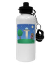 UFO Stopping At an Out-house Aluminum 600ml Water Bottle by TooLoud-Water Bottles-TooLoud-White-Davson Sales