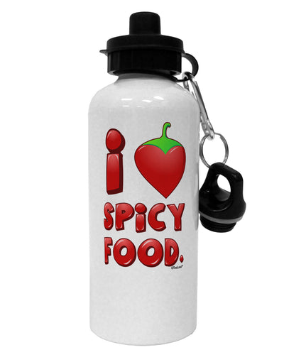 I Heart Spicy Food Aluminum 600ml Water Bottle-Water Bottles-TooLoud-White-Davson Sales