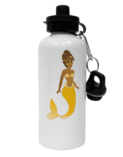 Mermaid Design - Yellow Aluminum 600ml Water Bottle-Water Bottles-TooLoud-White-Davson Sales