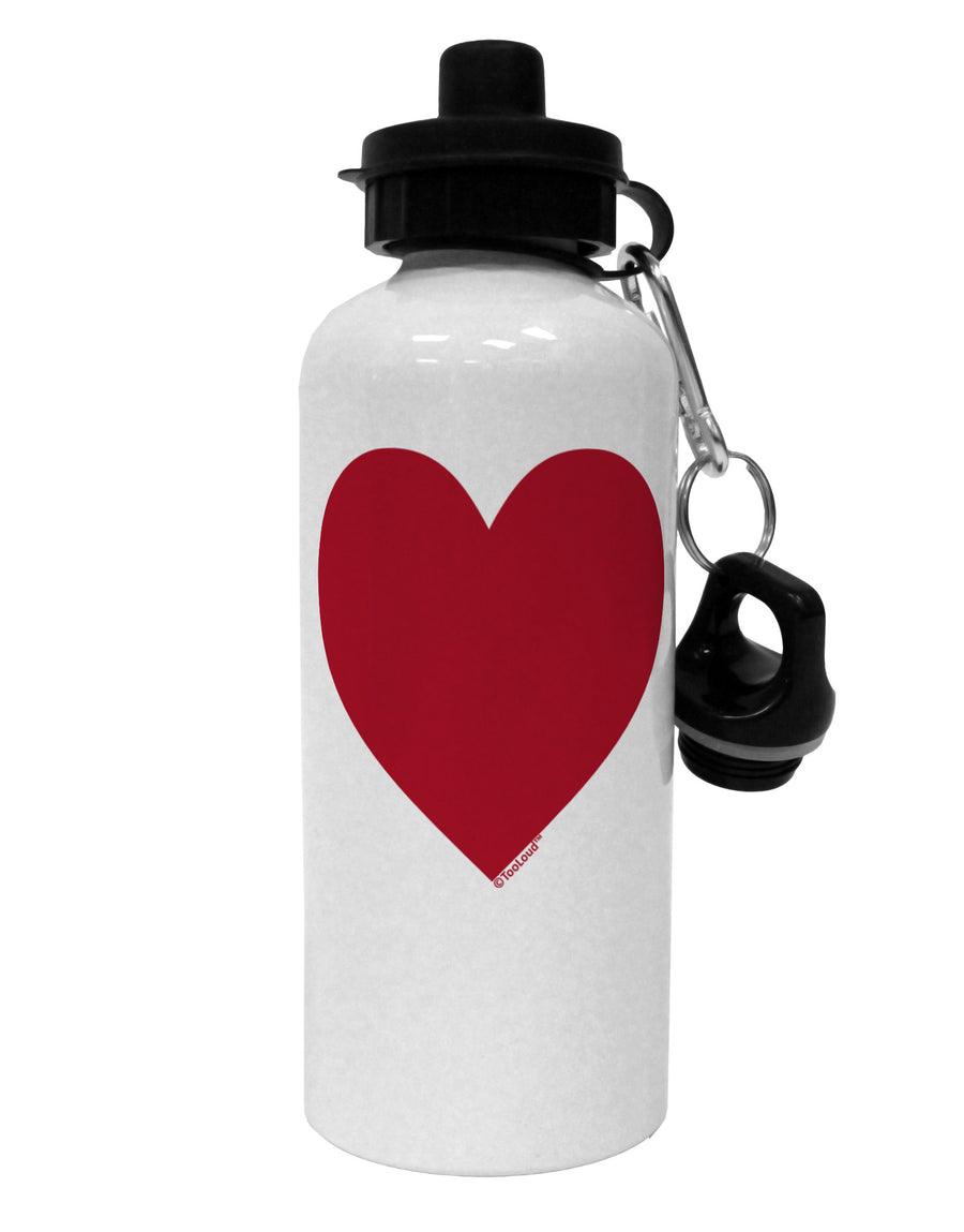 Big Red Heart Valentine's Day Aluminum 600ml Water Bottle-Water Bottles-TooLoud-White-Davson Sales