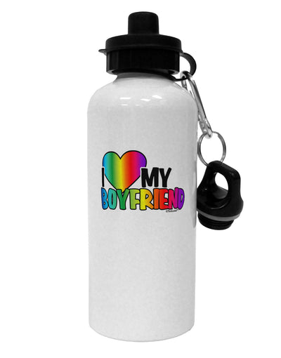 I Heart My Boyfriend - Rainbow Aluminum 600ml Water Bottle-Water Bottles-TooLoud-White-Davson Sales