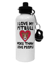 Love Pitbull More Than People Aluminum 600ml Water Bottle by TooLoud-Water Bottles-TooLoud-White-Davson Sales