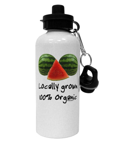 Locally Grown Organic Melons Aluminum 600ml Water Bottle-Water Bottles-TooLoud-White-Davson Sales