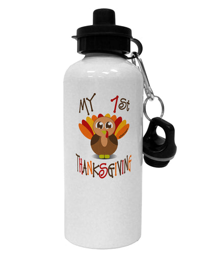 My 1st Thanksgiving Aluminum 600ml Water Bottle-Water Bottles-TooLoud-White-Davson Sales