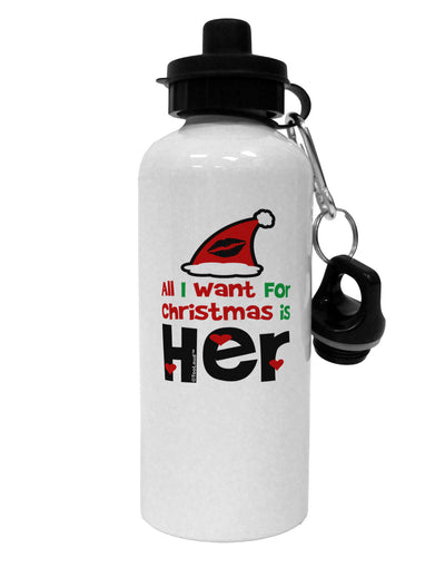 All I Want is Her Matching His & Hers Aluminum 600ml Water Bottle-Water Bottles-TooLoud-White-Davson Sales